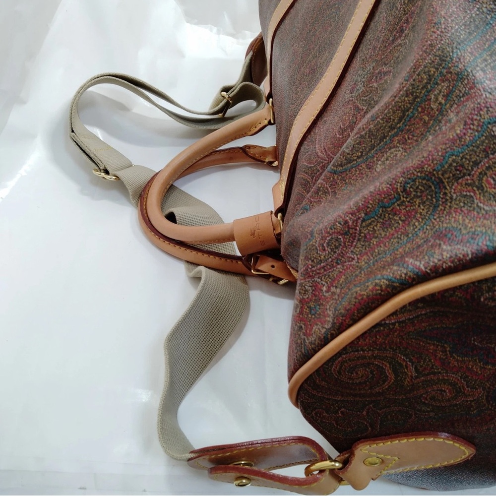 Etro Boston Bag With, Luggage Tag, Lock, and 2 Keys, EUC and Crossbody Strap - Picture 6 of 11